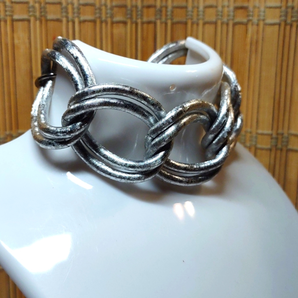 Silver Tone Double Link Bracelet